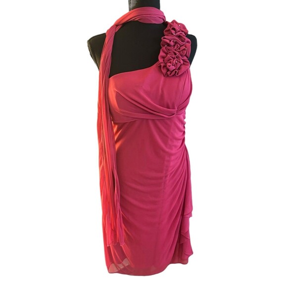 Cindy USA single shoulder formal gown Large Pink - Picture 1 of 9